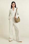 Stretch Woven Wide-Leg High-Rise Pant